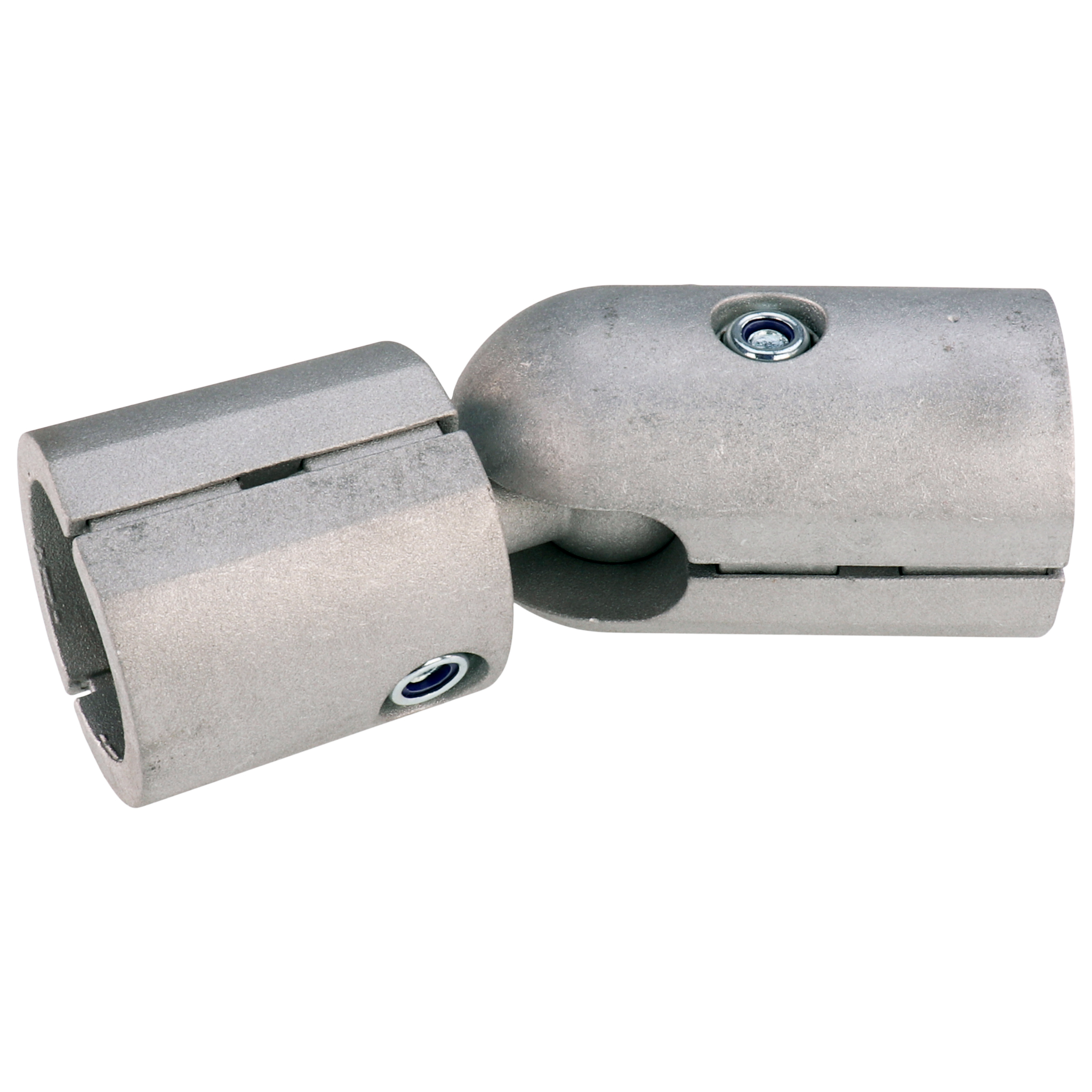 Verbinder, Aussenliegender Kugel-Stossverbinder D30, 115x38x38, Aluminiumdruckguß, alufarbig Verbinder, Aussenliegender Kugel-Stossverbinder D30, 115x38x38, Aluminiumdruckguß, alufarbig