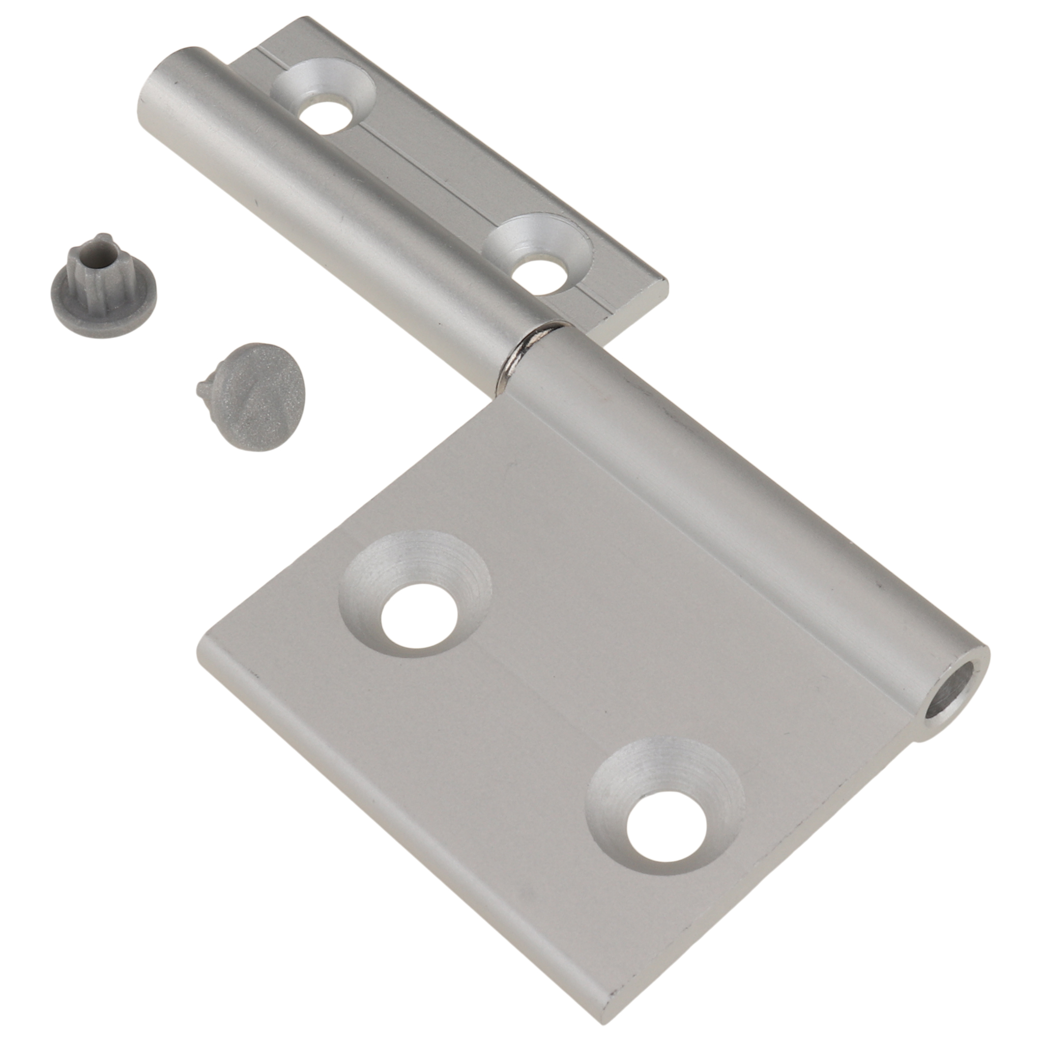 Halbinnenliegendes Scharnier, 40x20, Aluminium, eloxiert, alufarbig Halbinnenliegendes Scharnier, 40x20, Aluminium, eloxiert, alufarbig