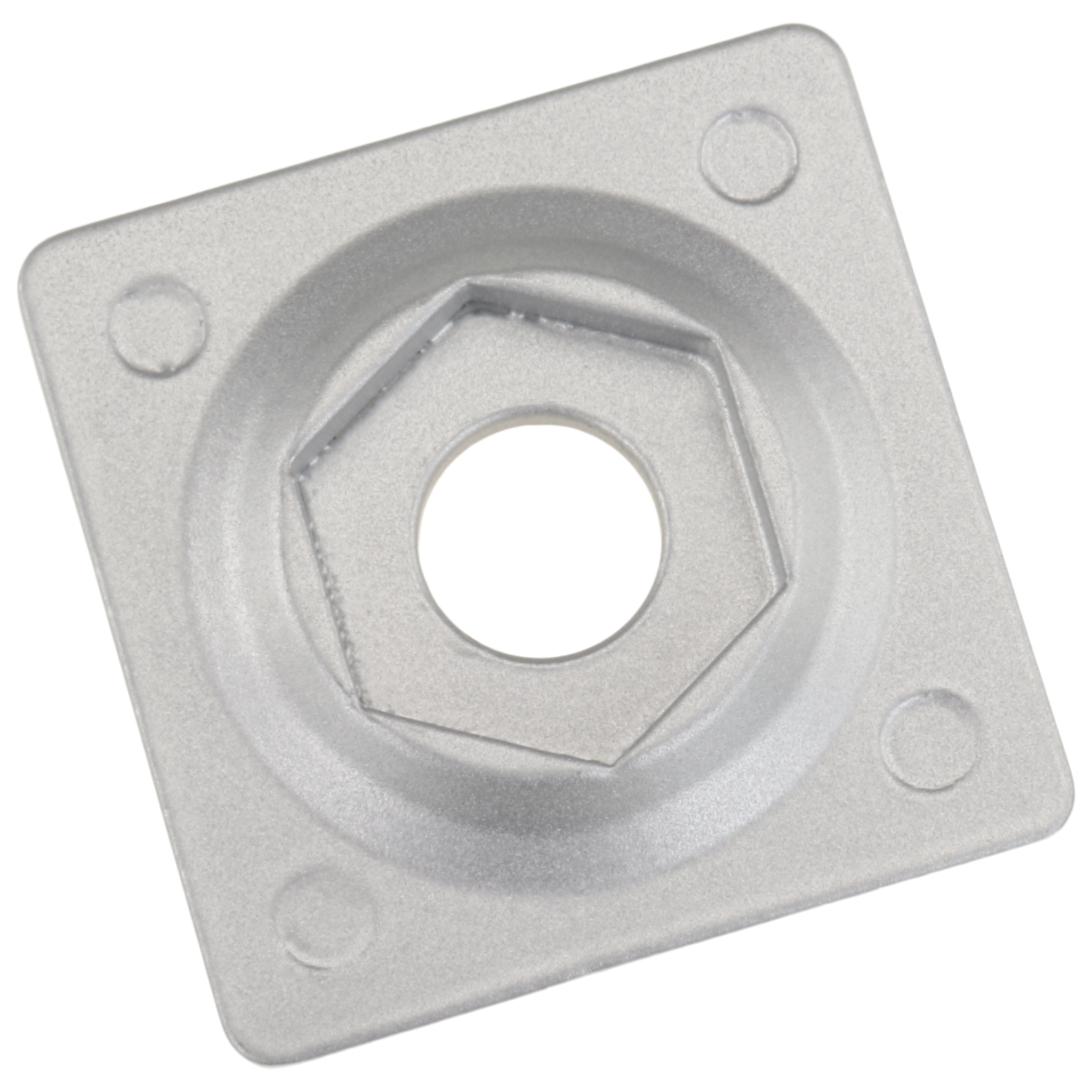 Plate, Adapter Plate, 45x45, Zinc die-cast, powder-coated, aluminum colored