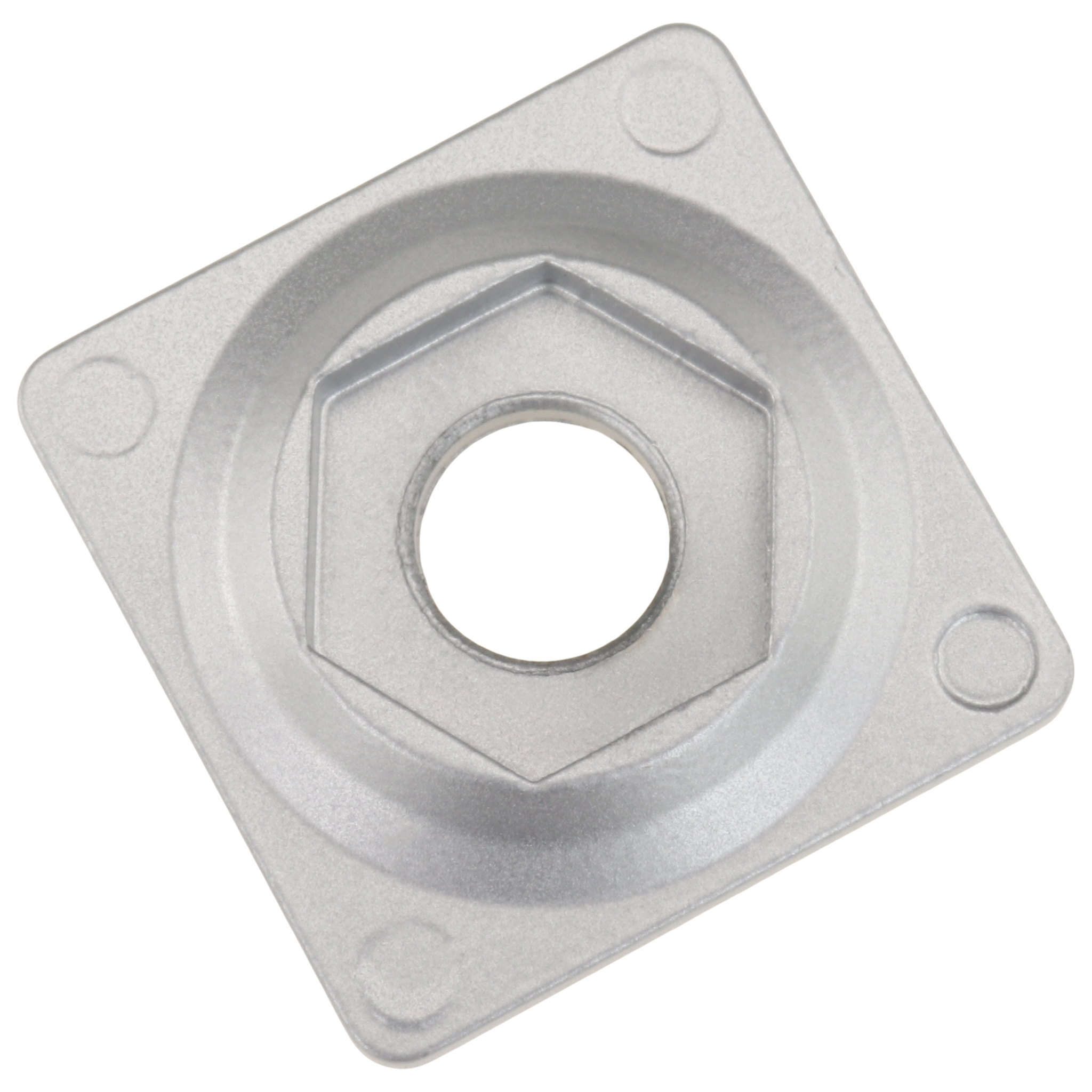 Platte, Adapterplatte, 40x40, Zink-Druckguß, pulverbeschichtet, alufarbig Platte, Adapterplatte, 40x40, Zink-Druckguß, pulverbeschichtet, alufarbig