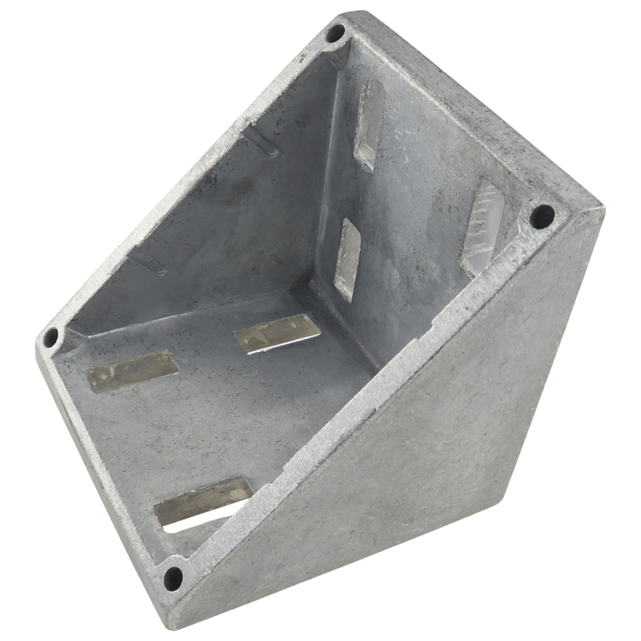 Angle, 86x86x88, Aluminum die-cast, blanc, aluminum colored