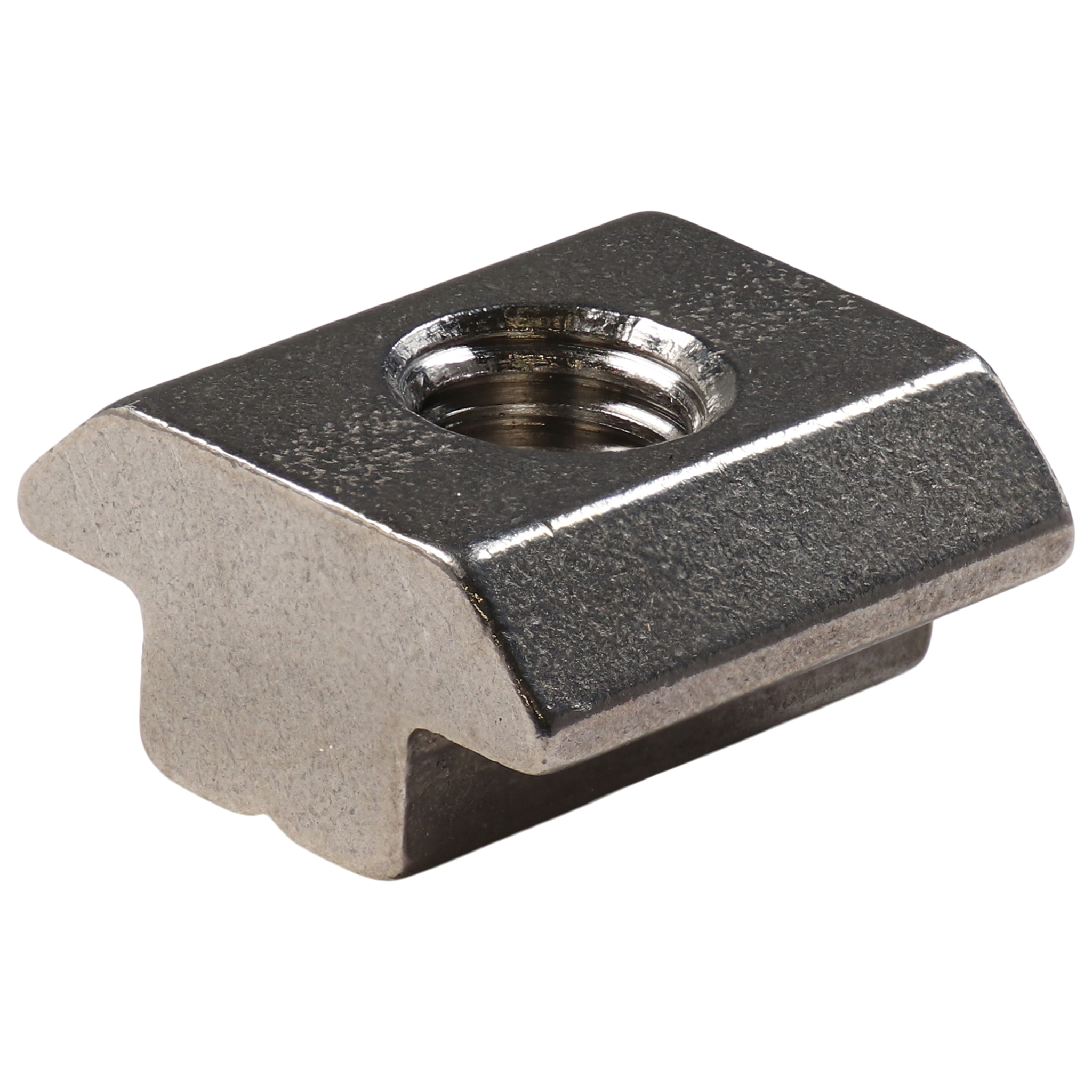 T-slot Nut M8, Slot 10, Type B, self-aligning, Stainless steel, blanc