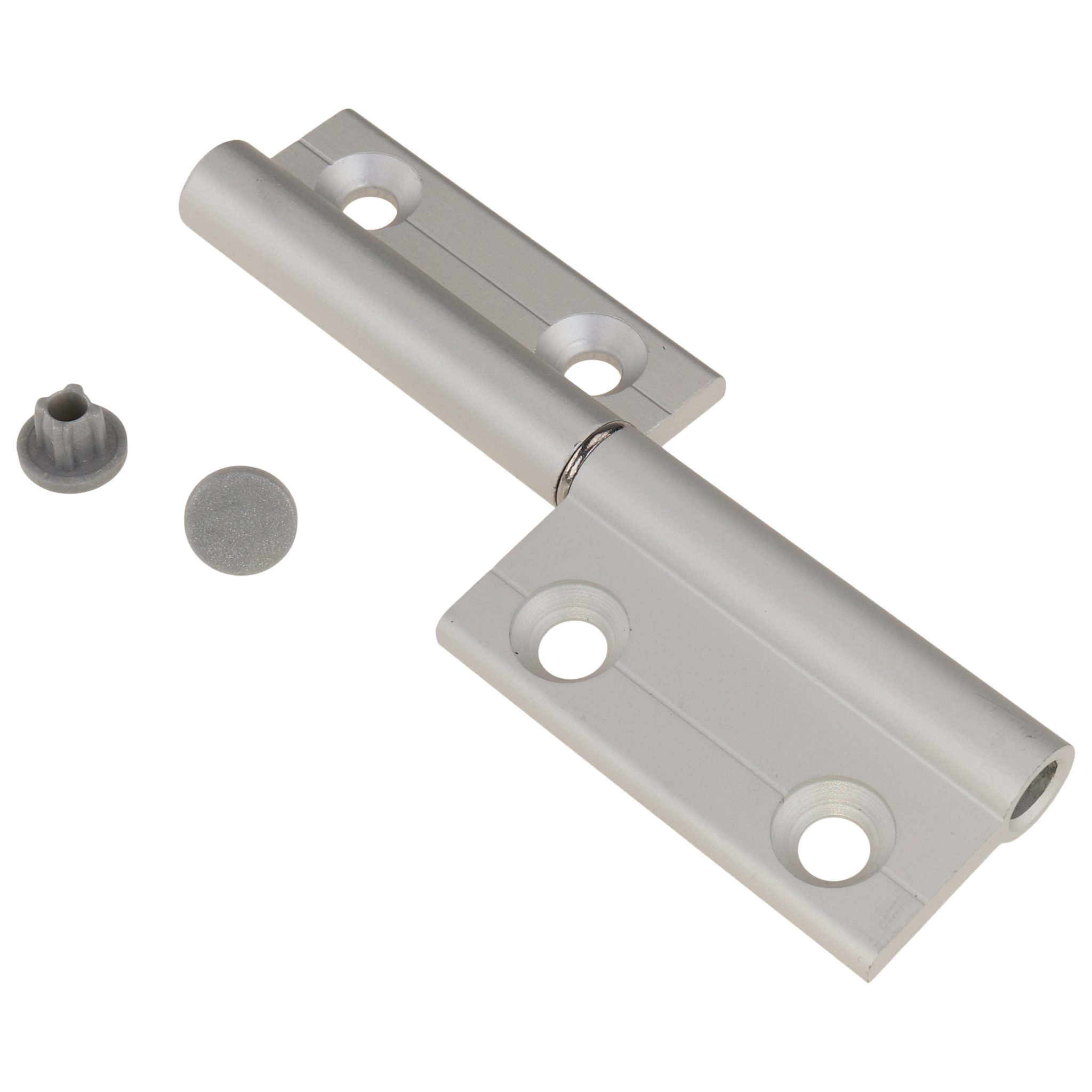 Half internal hinge, 20x20, Aluminum, anodized, aluminum colored