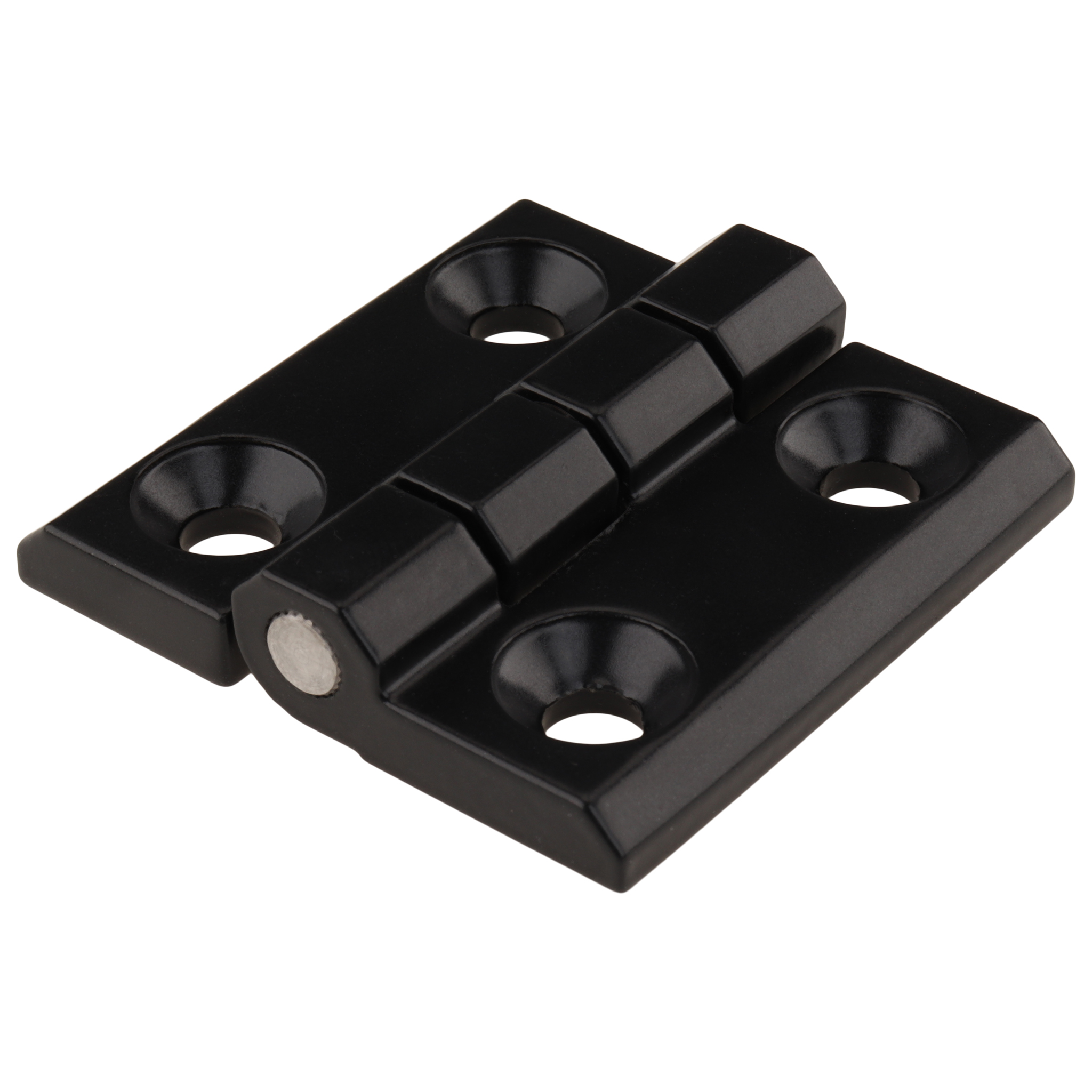 Metallscharnier, 50x50x11.5, Zink-Druckguß, pulverbeschichtet, schwarz Metallscharnier, 50x50x11.5, Zink-Druckguß, pulverbeschichtet, schwarz