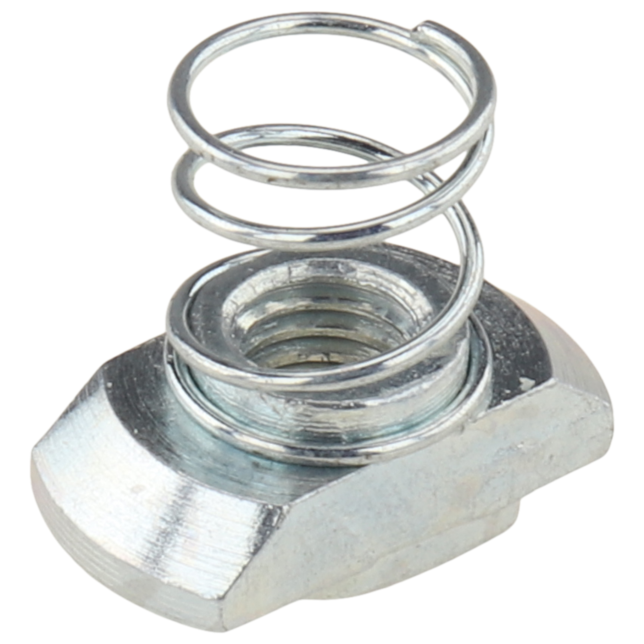 Spring Nut M5, Slot 8, self-aligning, Steel, zink plated