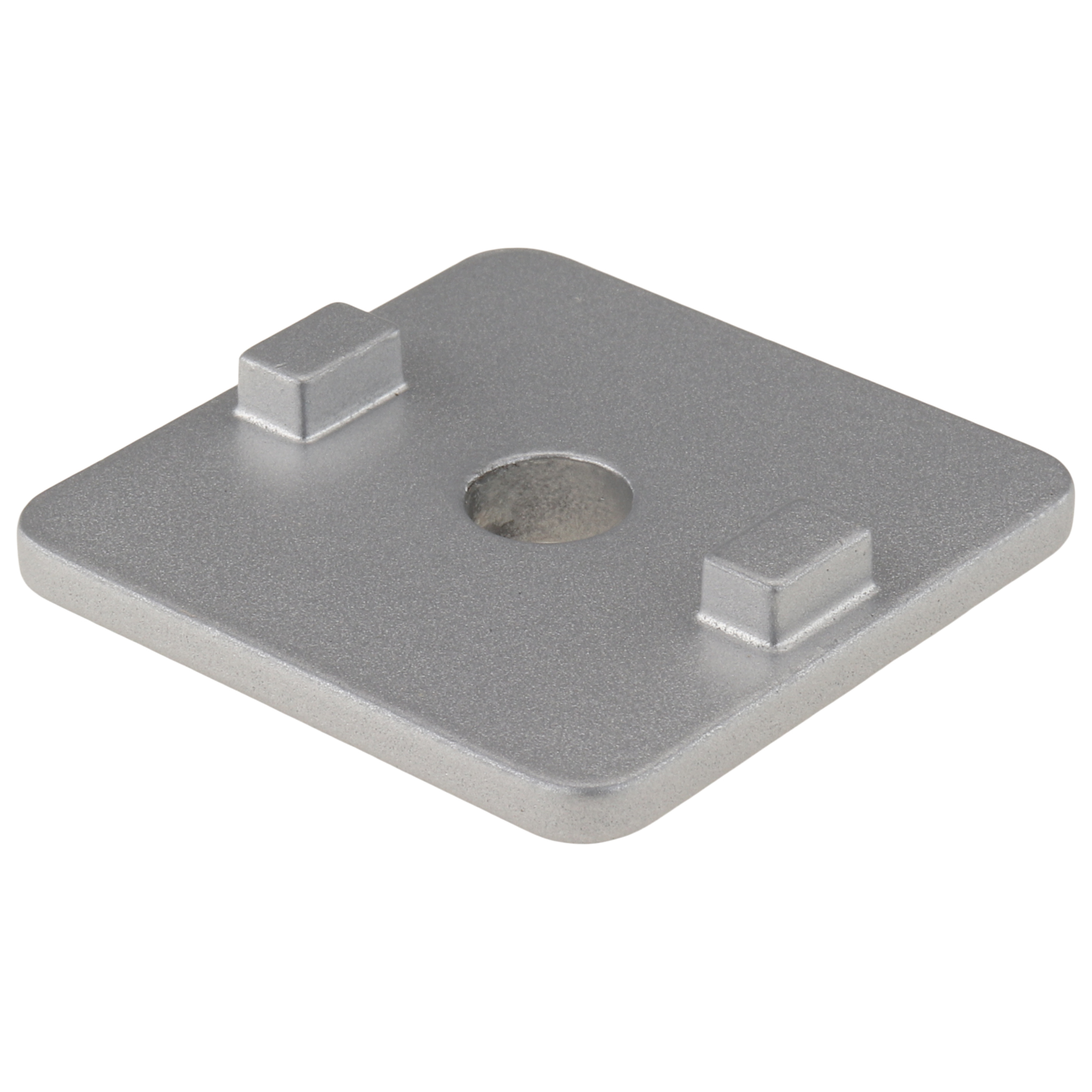 Plate, Adapter Plate, 40x40, Zinc die-cast, powder-coated, aluminum colored