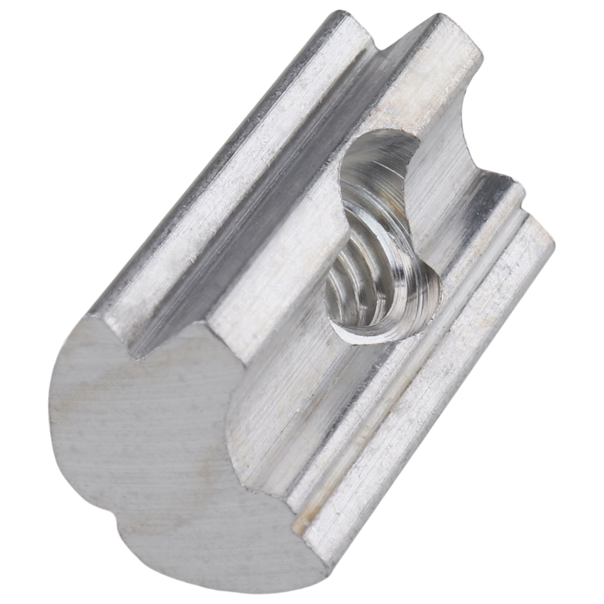 Nutenstein M6, Nut 8, mit Steg, Aluminium Nutenstein M6, Nut 8, mit Steg, Aluminium