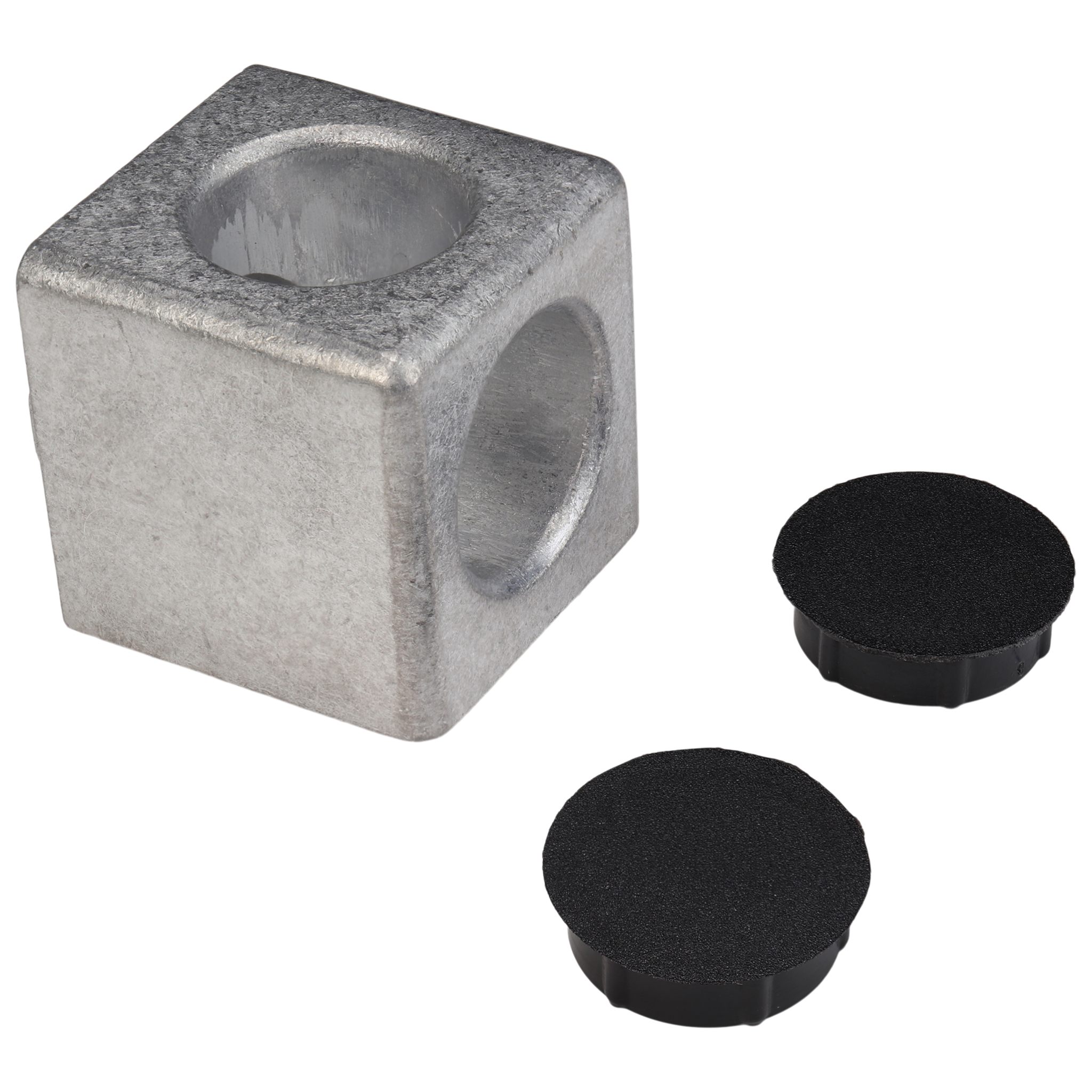 Connector, Cube Connector, 40x40x40, Aluminum die-cast, blanc, aluminum colored