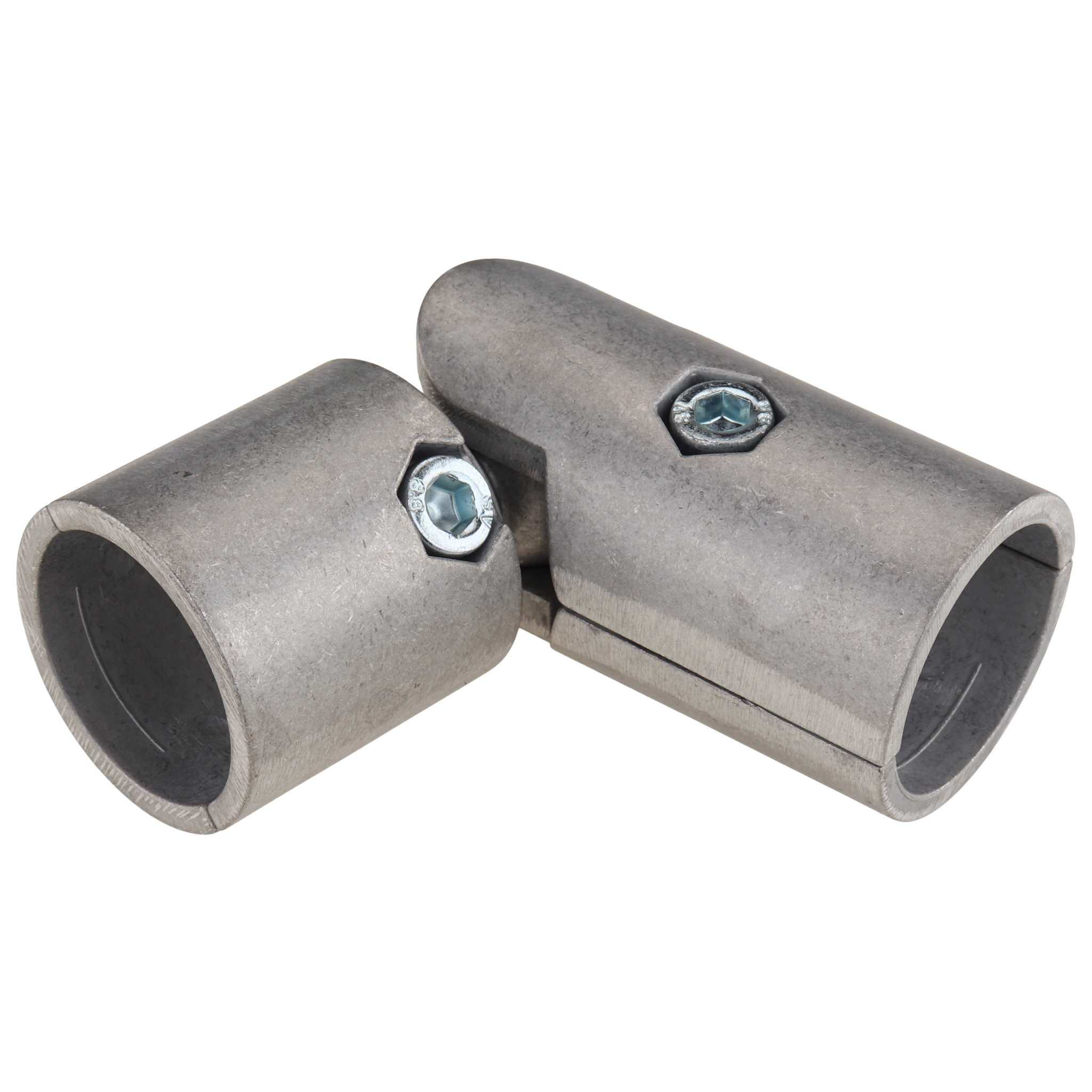 Connector, Outer Ball Butt Connector D28, 105x34x34, Aluminum die-cast, blanc, aluminum colored