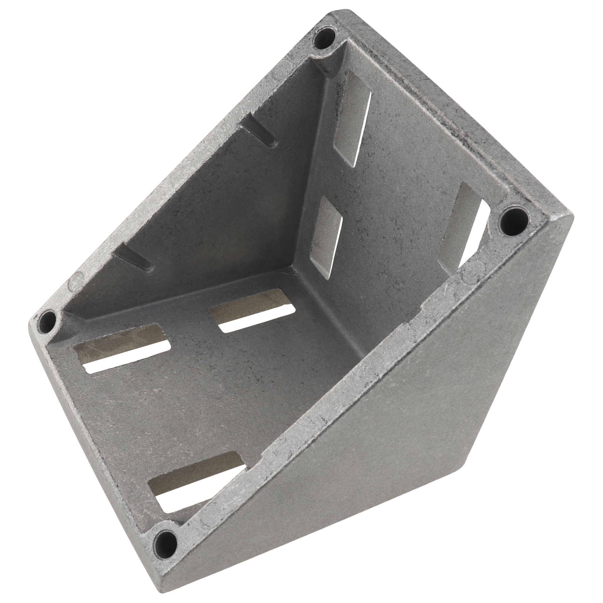 Winkel, 76x76x74, Aluminiumdruckguß, blank, alufarbig