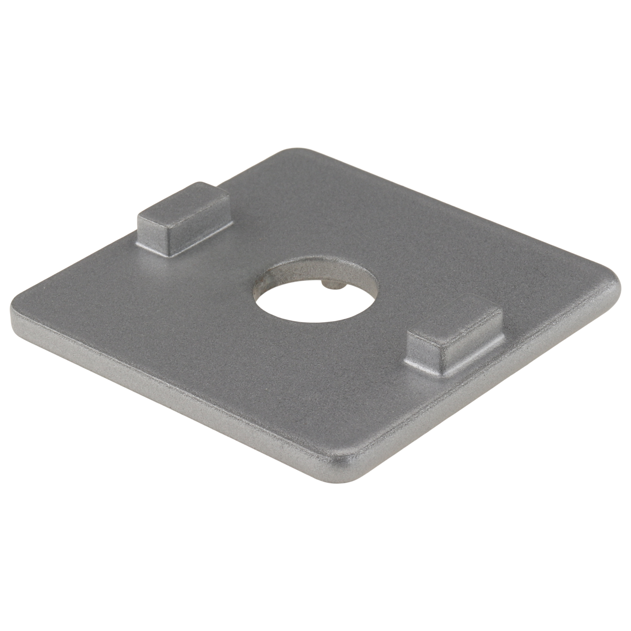 Plate, Adapter Plate, 45x45, Zinc die-cast, powder-coated, aluminum colored