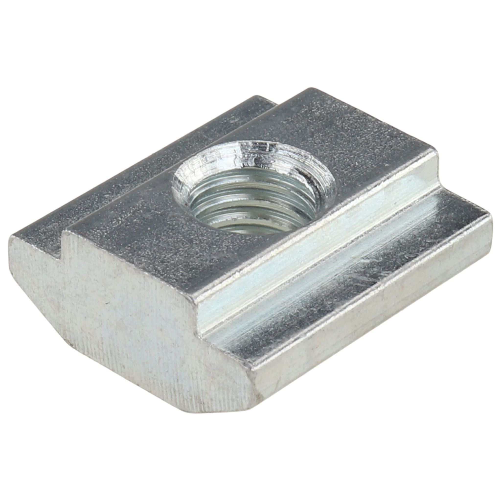 T-slot Nut M8, Slot 10, self-aligning, Steel, zink plated