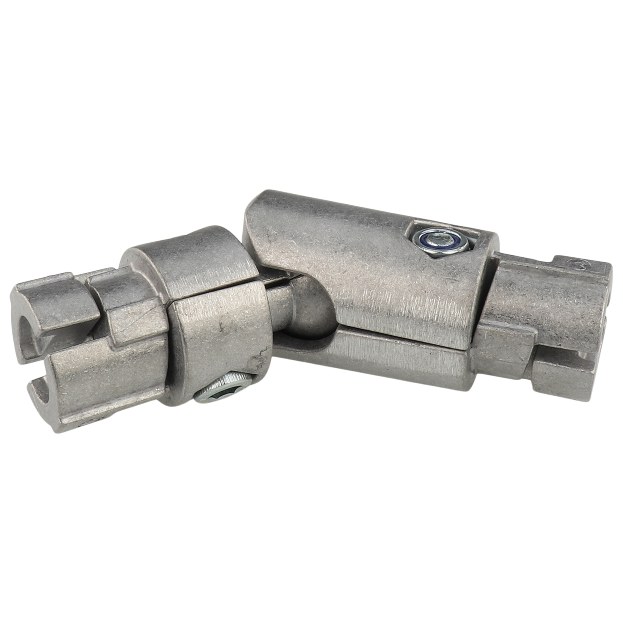 Connector, Inner Ball Butt Connector D28, 100x28x28, Aluminum die-cast, blanc, aluminum colored