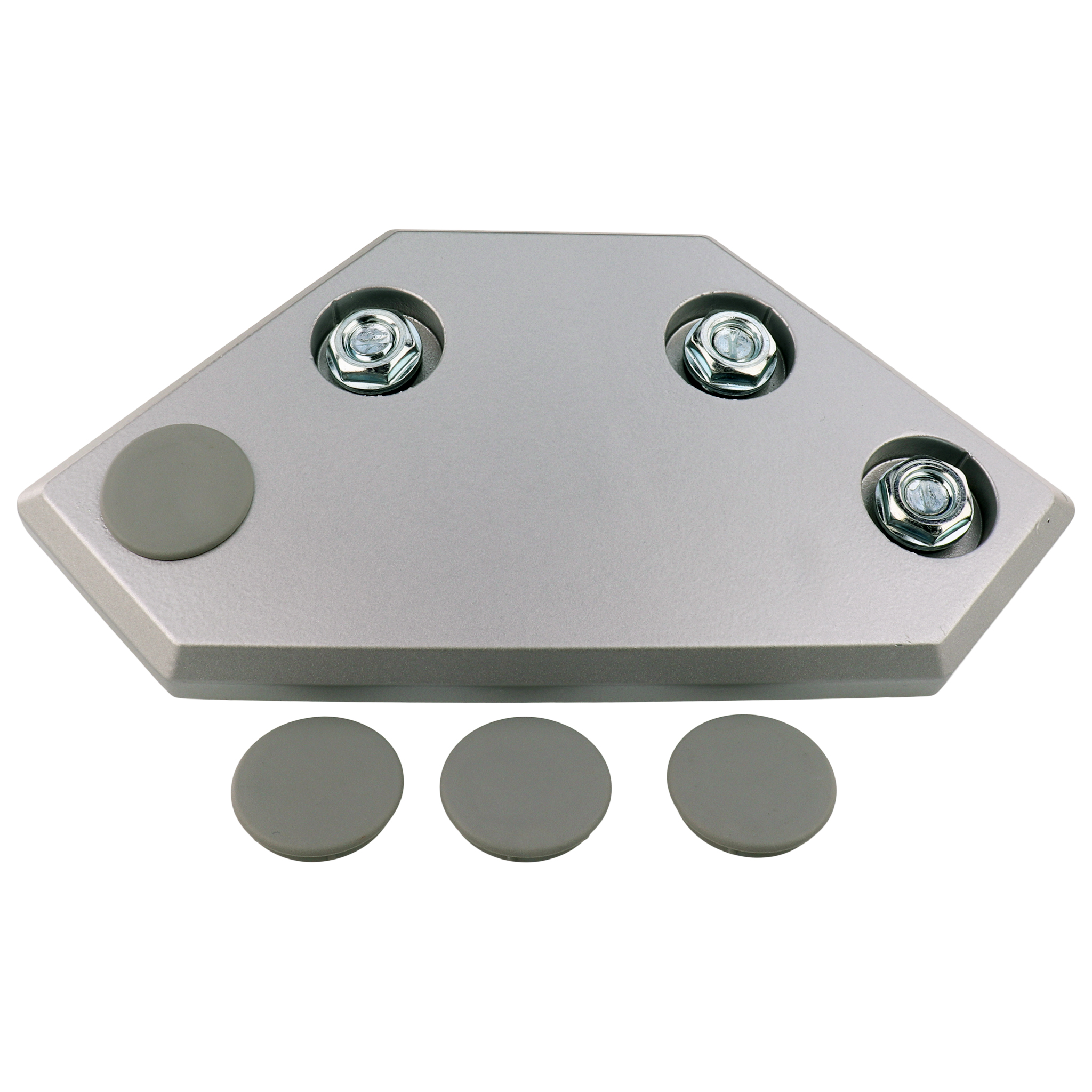 Plate, Connector Plate, 119x119x10, Aluminum die-cast, powder-coated, aluminum colored