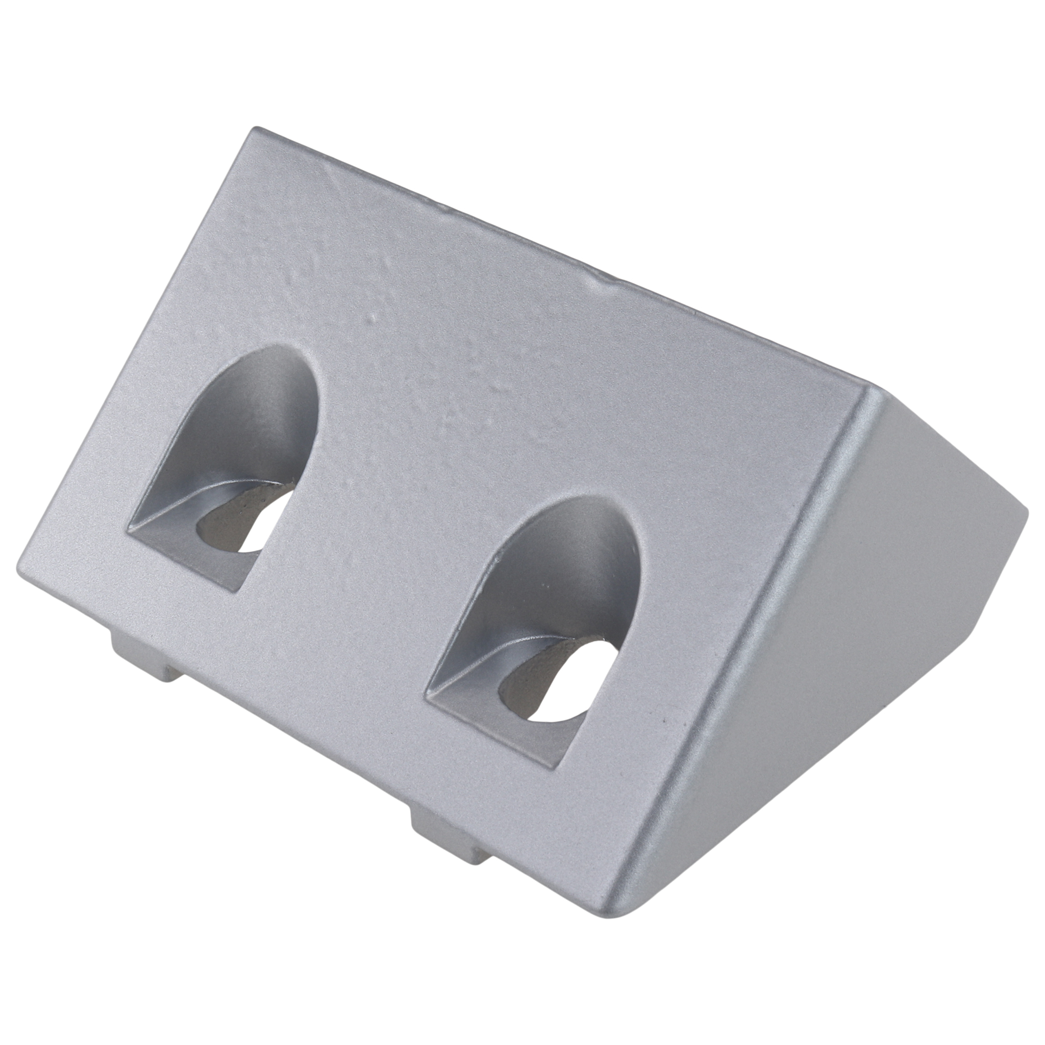 Connector, Angle Connector 45°, 80x40x40, Aluminum die-cast, powder-coated, aluminum colored