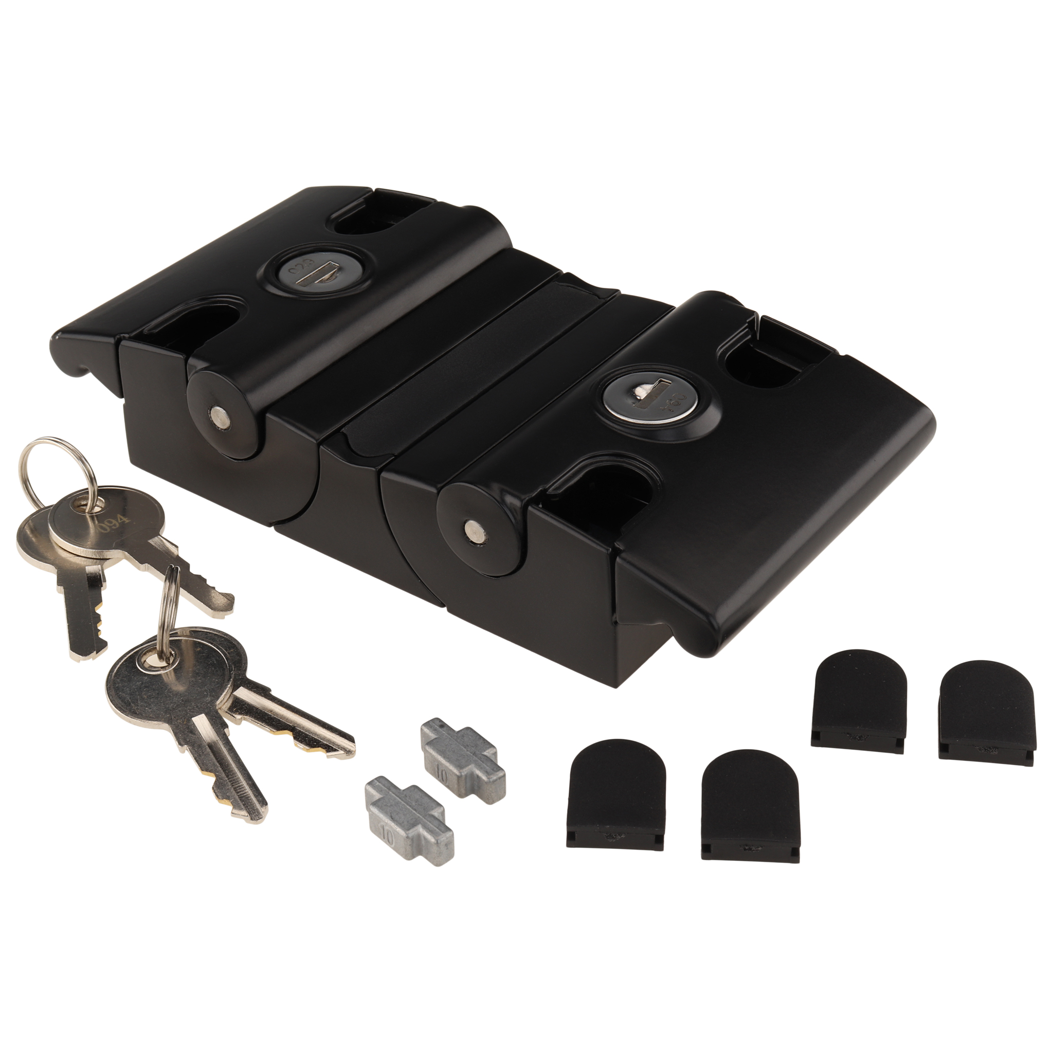 Verschluß, TWIN-Fallenverschluss COMPACT, 152x78x31,5, Aluminiumdruckguß, pulverbeschichtet, schwarz