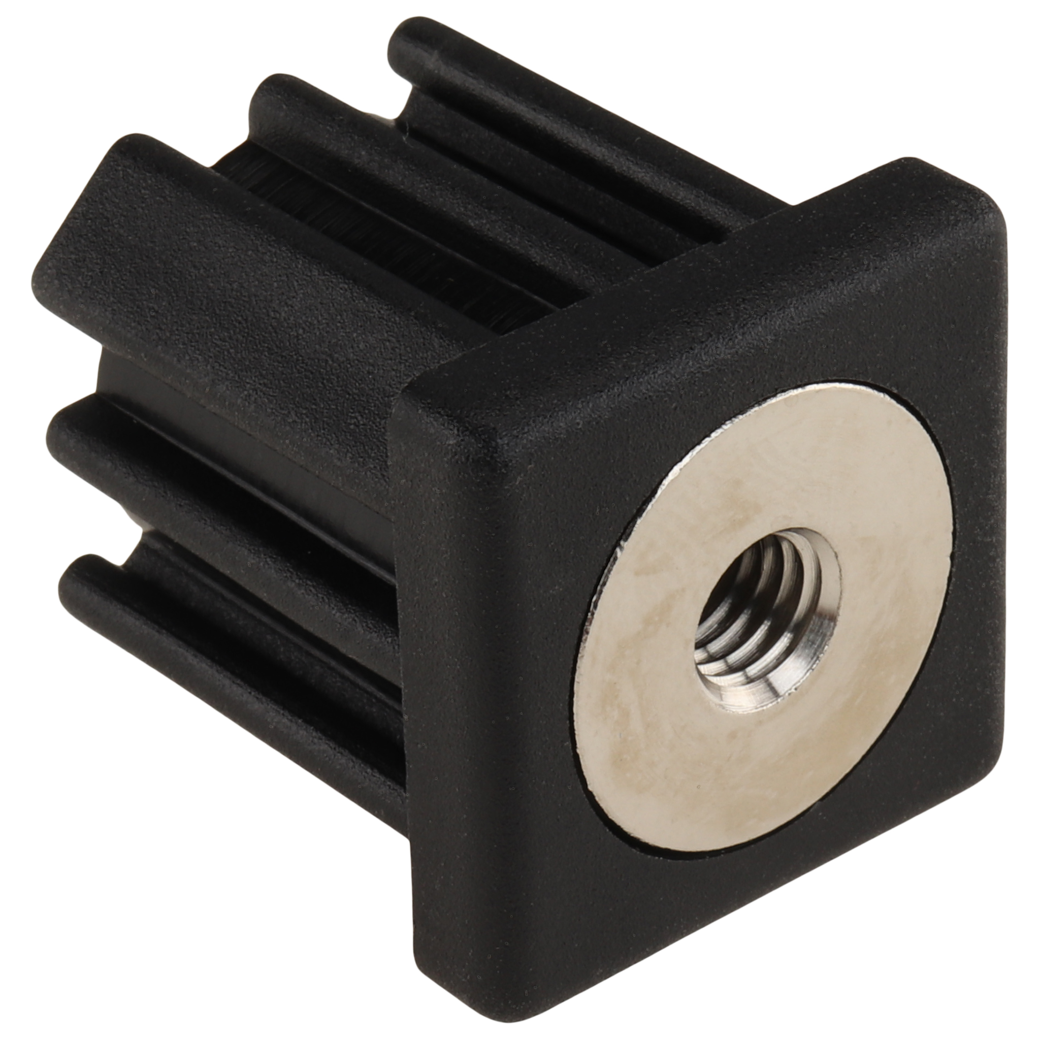 Stopfen, Gewindestopfen M8, 30x30x1.5, Kunststoff PA glasfaserverstärkt, schwarz Stopfen, Gewindestopfen M8, 30x30x1.5, Kunststoff PA glasfaserverstärkt, schwarz