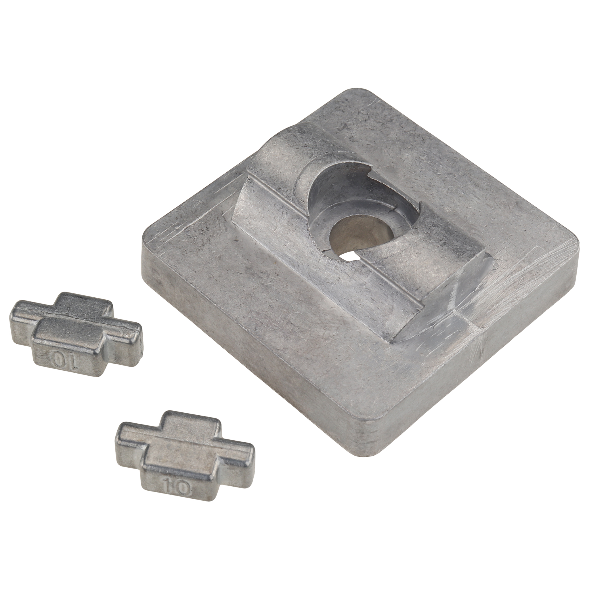 Plate, Adapter Plate, 45x45x16, Aluminum die-cast, blanc, aluminum colored