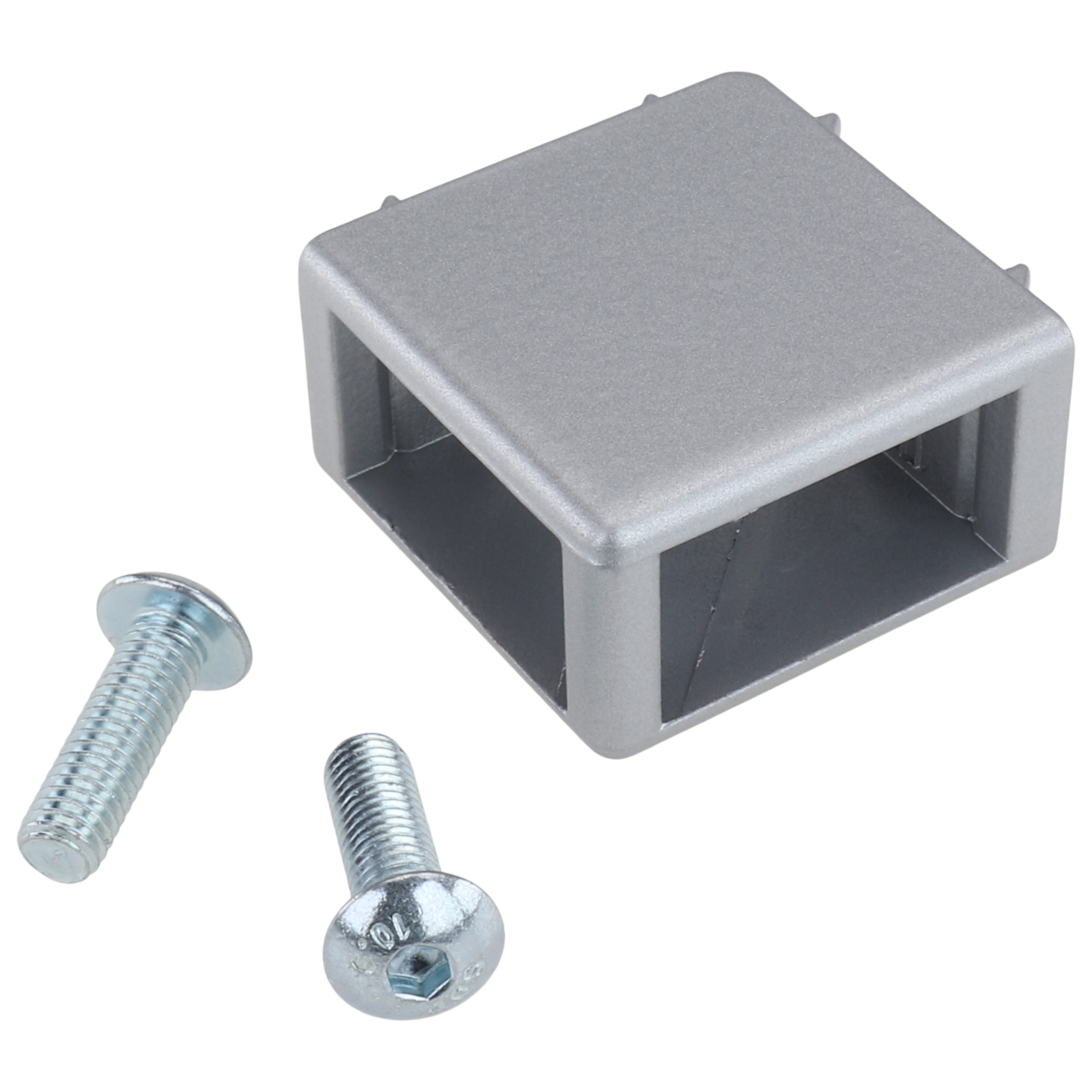 Frame Corner Connector, 32x32x18, Aluminum die-cast, powder-coated, aluminum colored