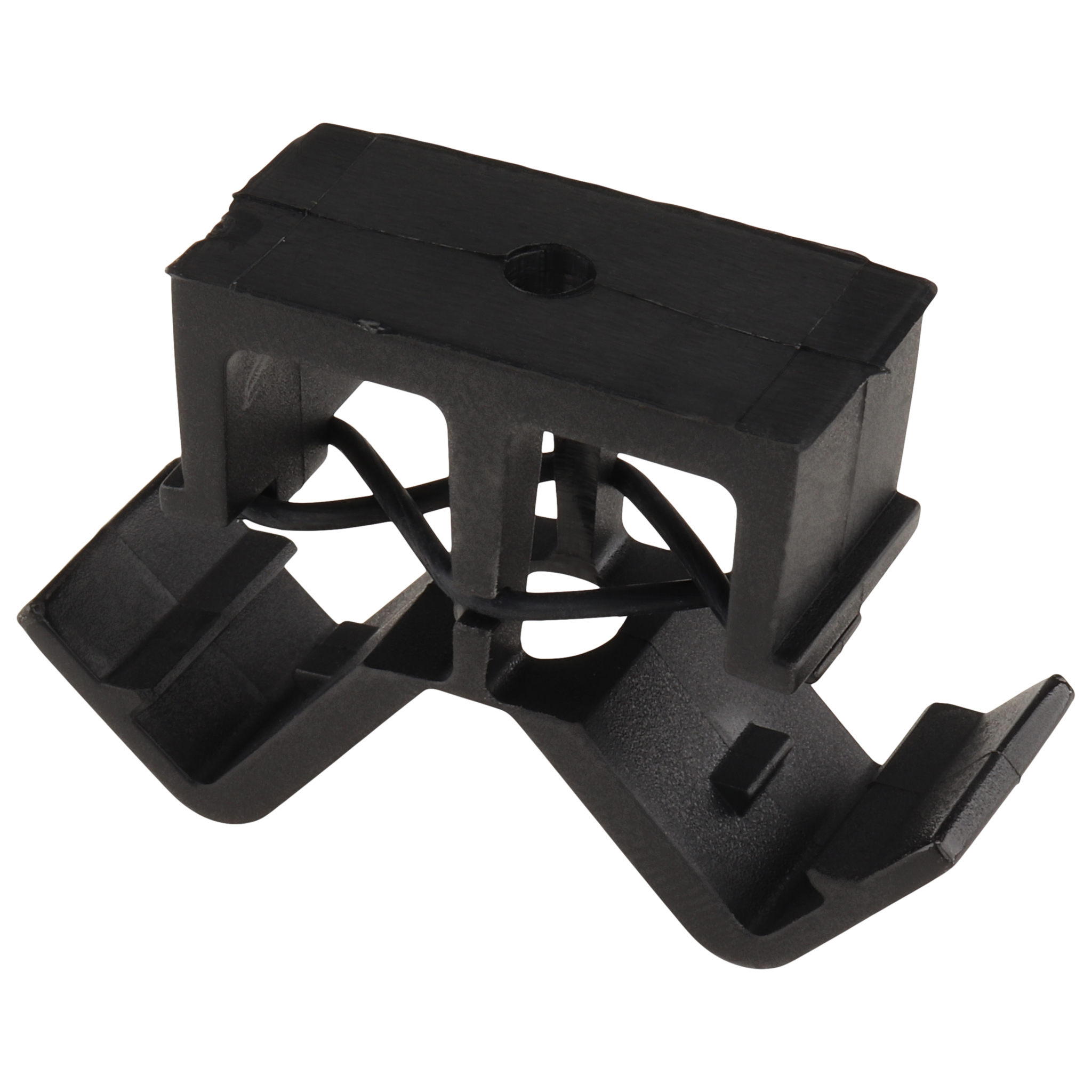 Kabelhalteblock, Clip-Kabelbinder - 2 Kammern, 40x16x20, Kunststoff PA, roh, schwarz Kabelhalteblock, Clip-Kabelbinder - 2 Kammern, 40x16x20, Kunststoff PA, roh, schwarz
