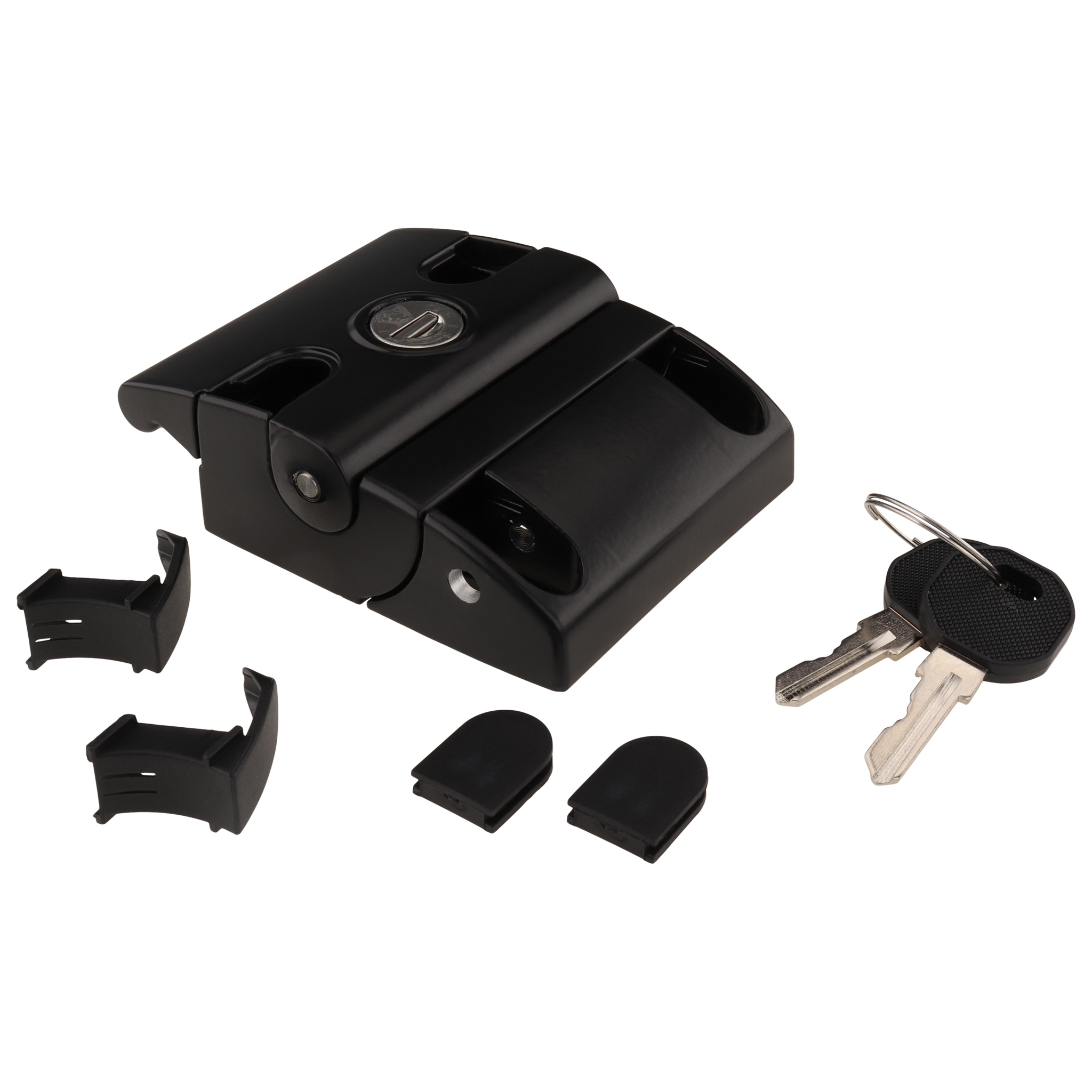Closure, Slide Door Latch COMPACT, 96x78x31, Aluminum die-cast, powder-coated, black