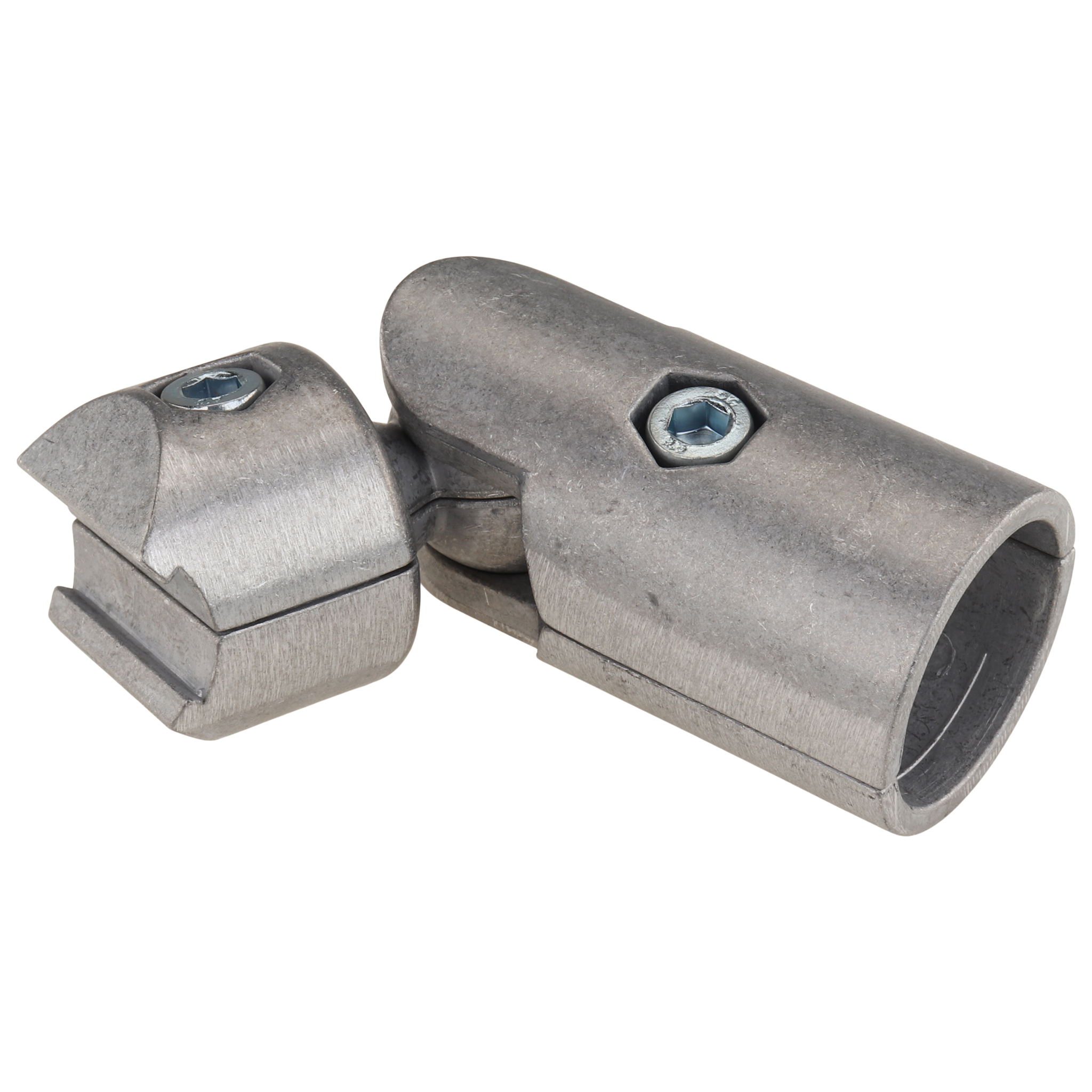 Connector, Outer Ball Connector D28, 105x34x34, Aluminum die-cast, blanc, aluminum colored