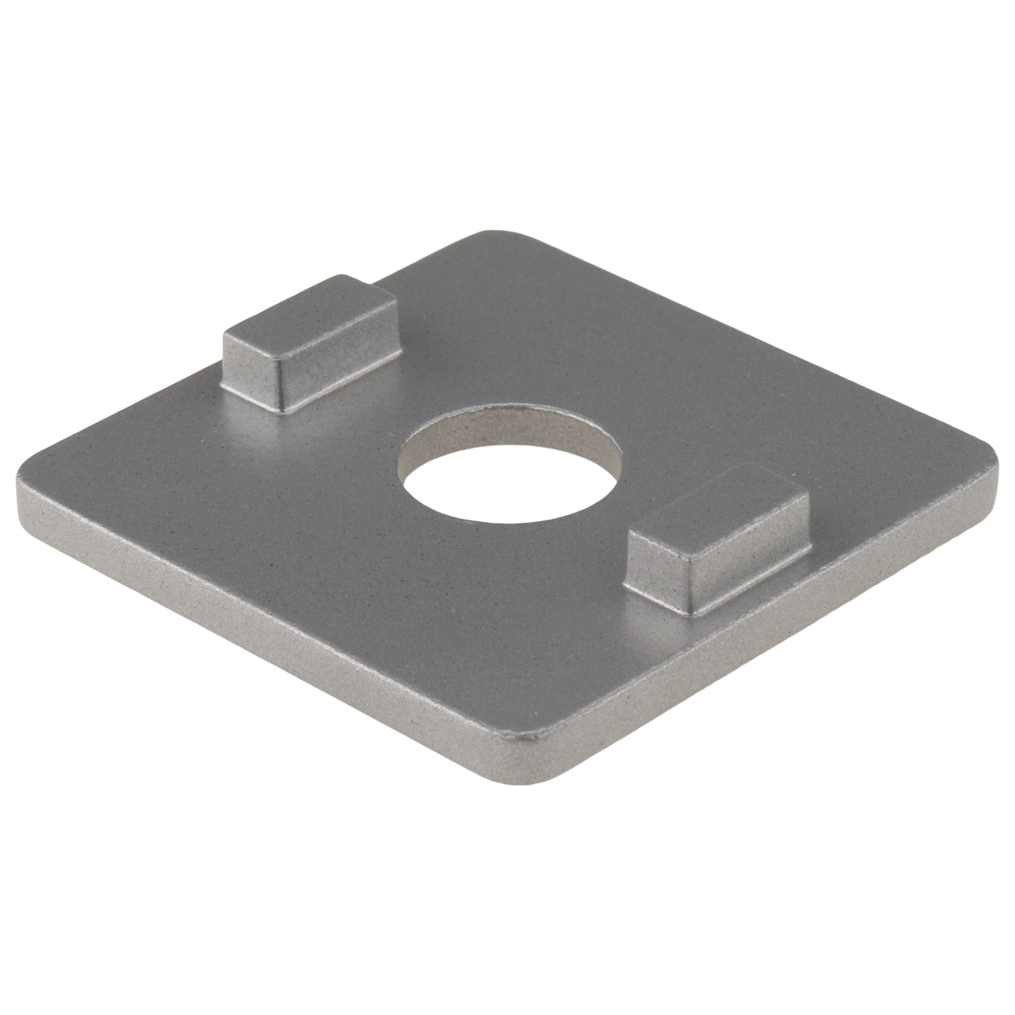 Plate, Adapter Plate, 40x40, Zinc die-cast, powder-coated, aluminum colored