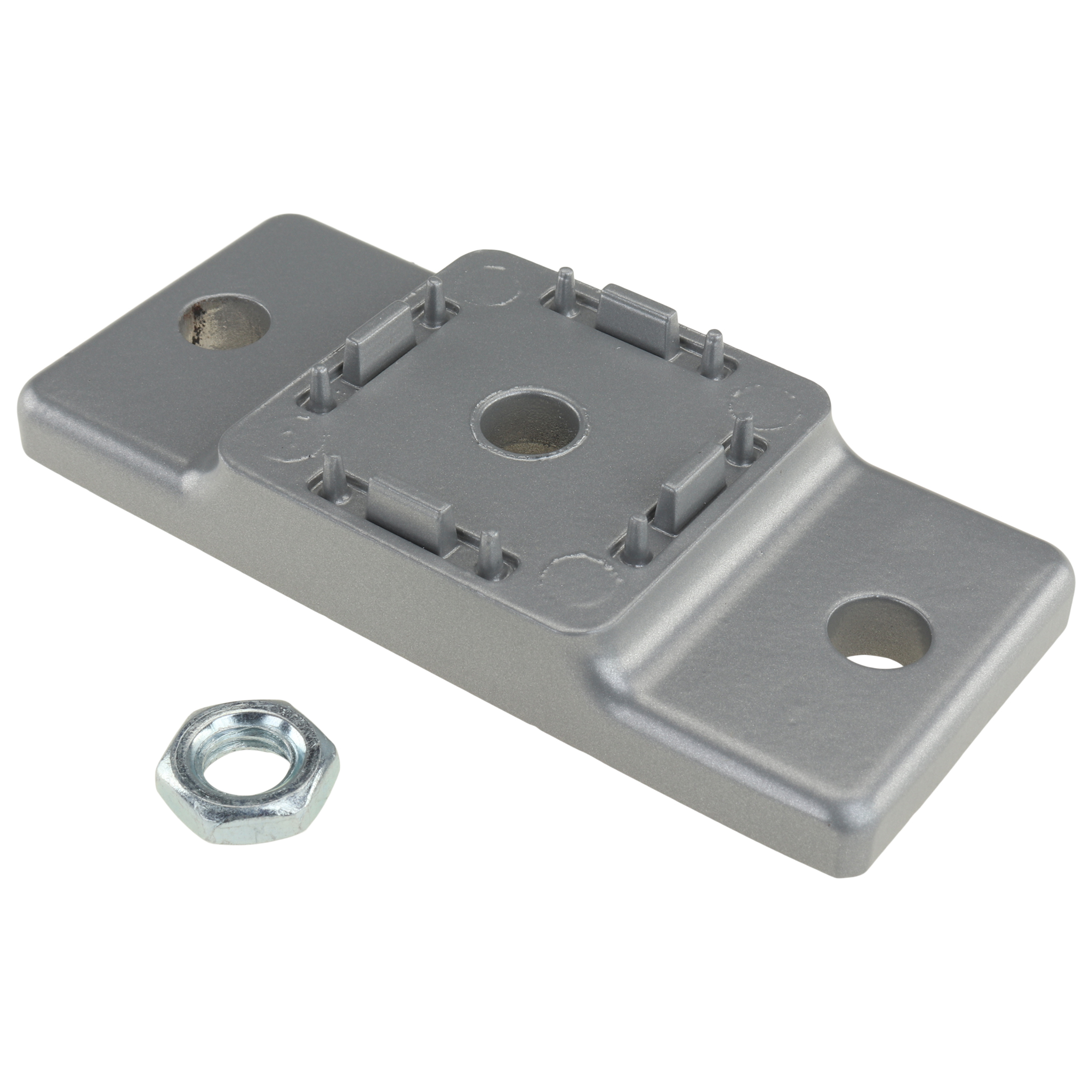Adapterplatte, 90x40x12, Aluminiumdruckguß, pulverbeschichtet, alufarbig Adapterplatte, 90x40x12, Aluminiumdruckguß, pulverbeschichtet, alufarbig