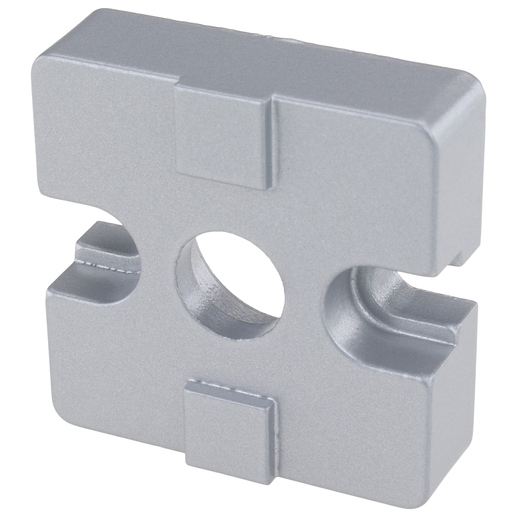 Connector, Plate Connector, 45x45x13, Zinc die-cast, blanc, aluminum colored