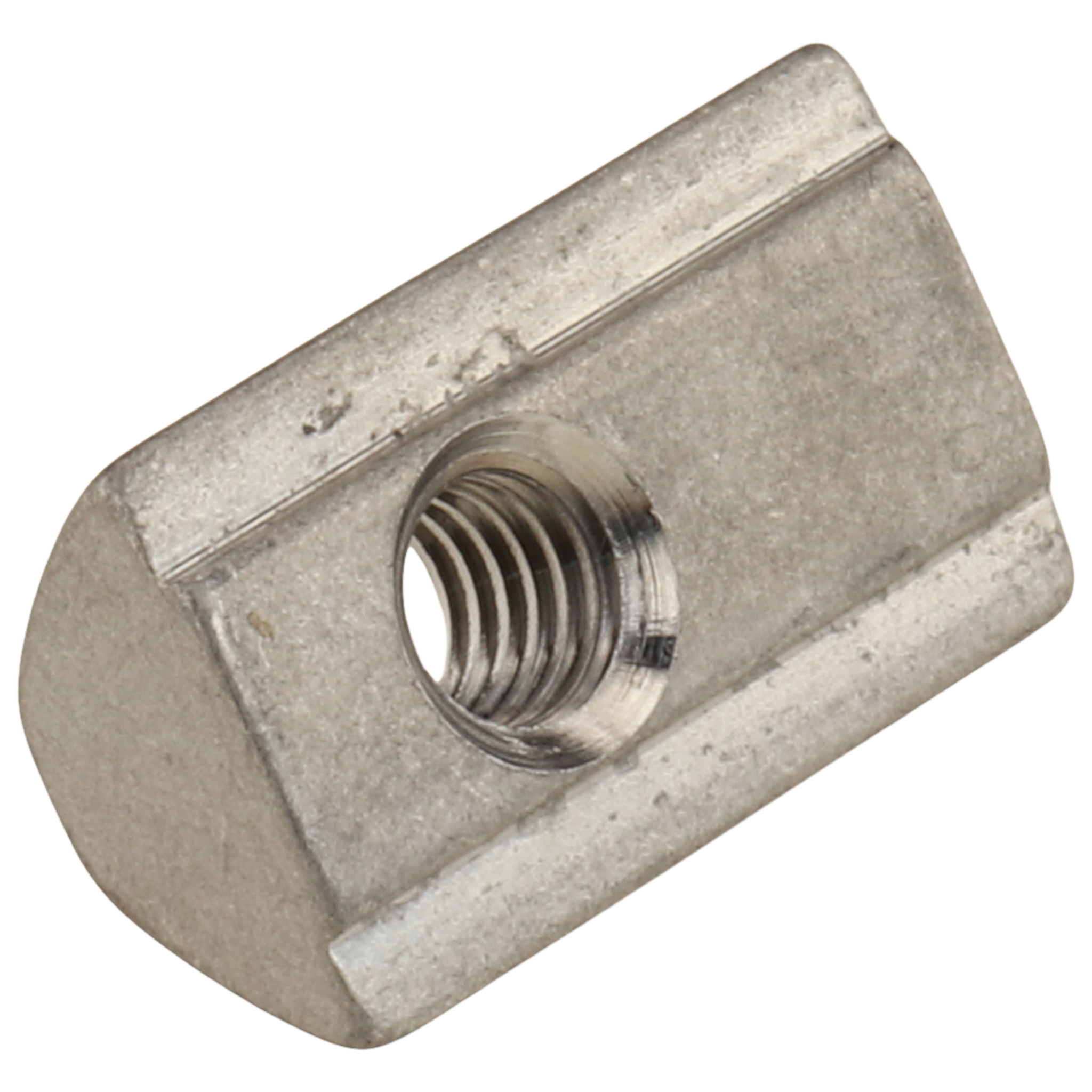 Nutenstein M6, Nut 8, mit Steg, Edelstahl, blank