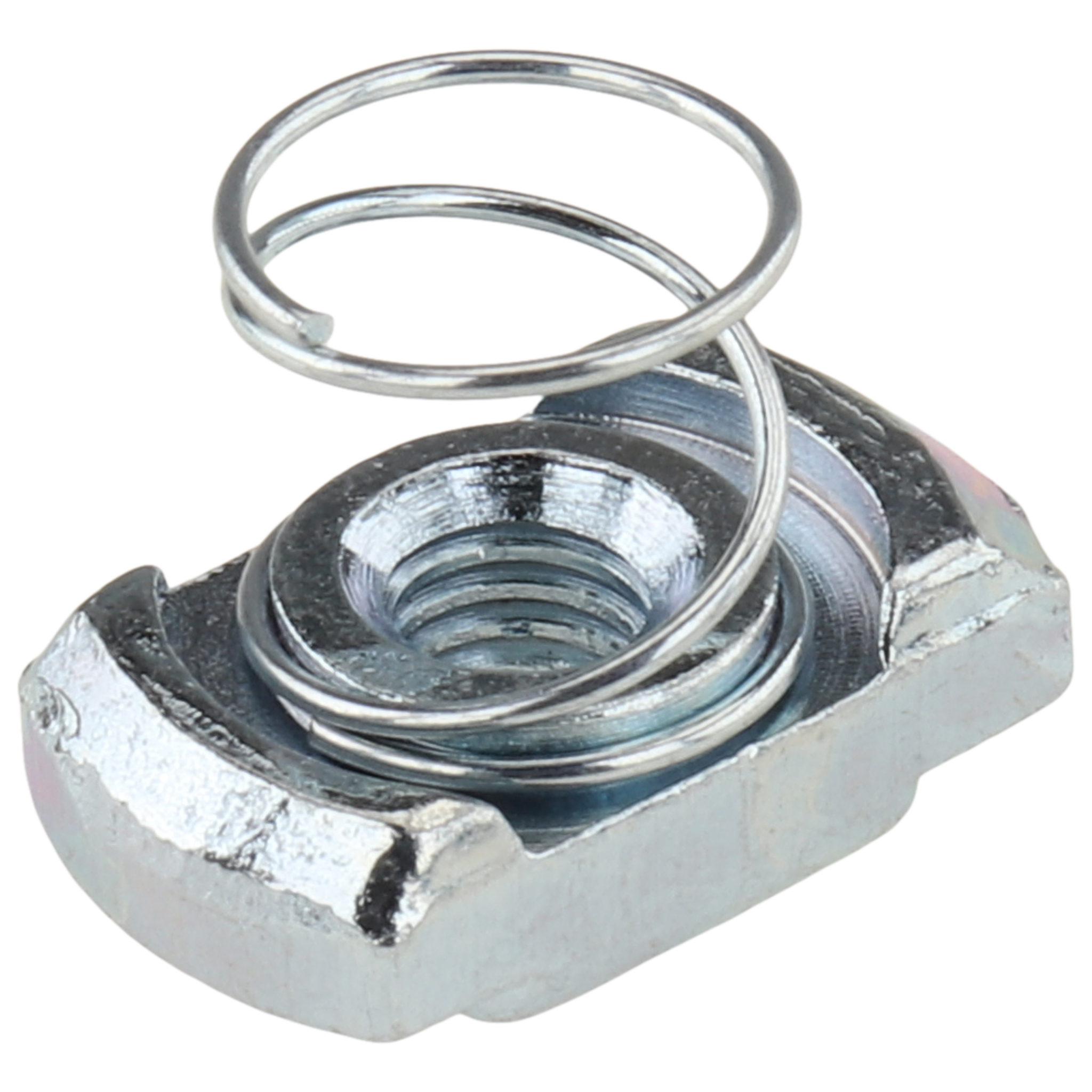 Federmutter M5, Nut 10, Typ B, mit Steg, Stahl, verzinkt Federmutter M5, Nut 10, Typ B, mit Steg, Stahl, verzinkt