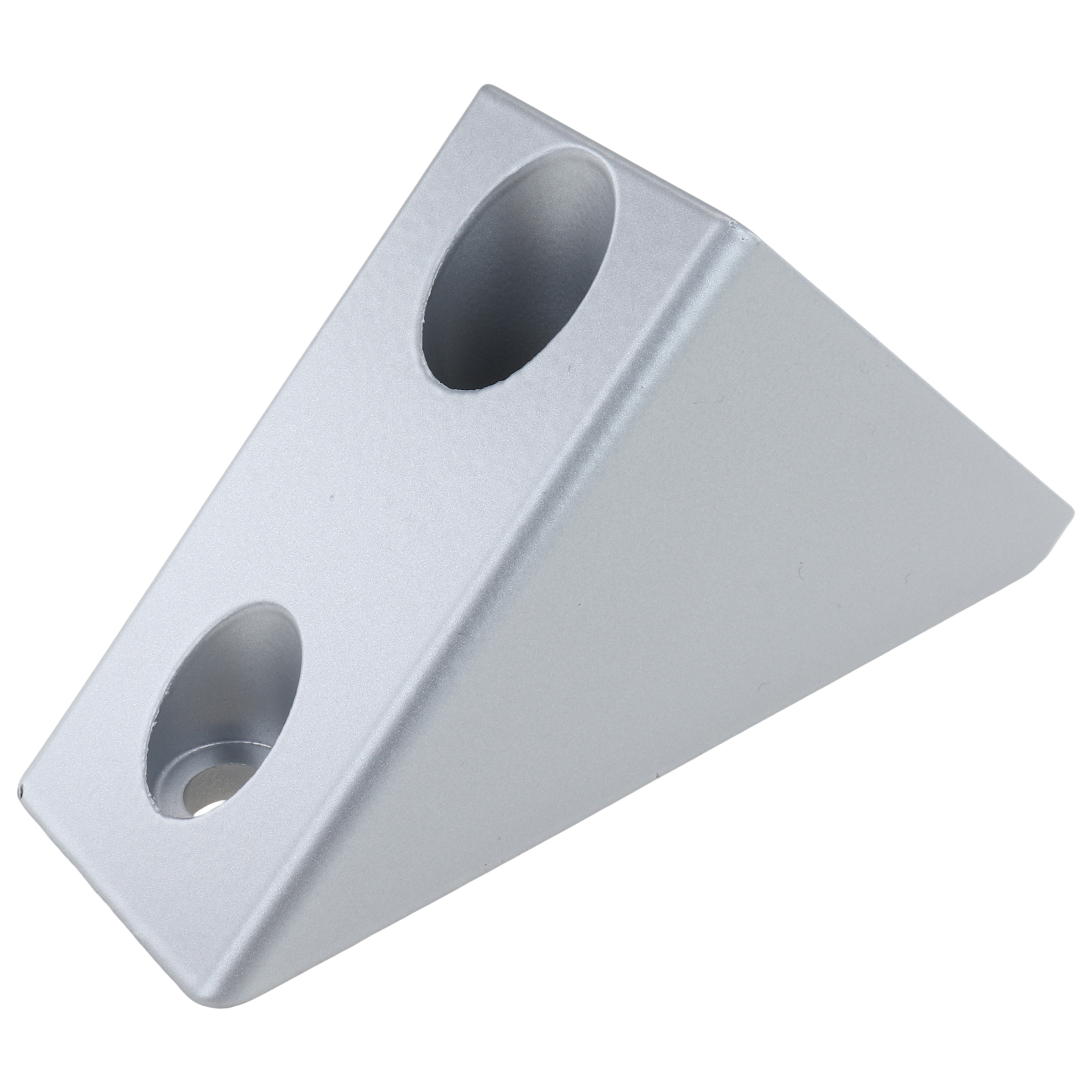 Connector, Angle Connector 45°, 40x40x80, Zinc die-cast, powder-coated, aluminum colored