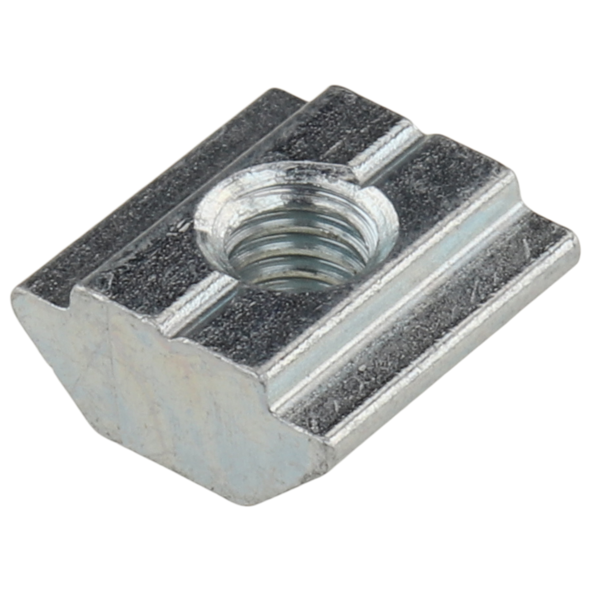 Nutenstein M4, Nut 6, Typ B, mit Steg, Stahl, verzinkt Nutenstein M4, Nut 6, Typ B, mit Steg, Stahl, verzinkt
